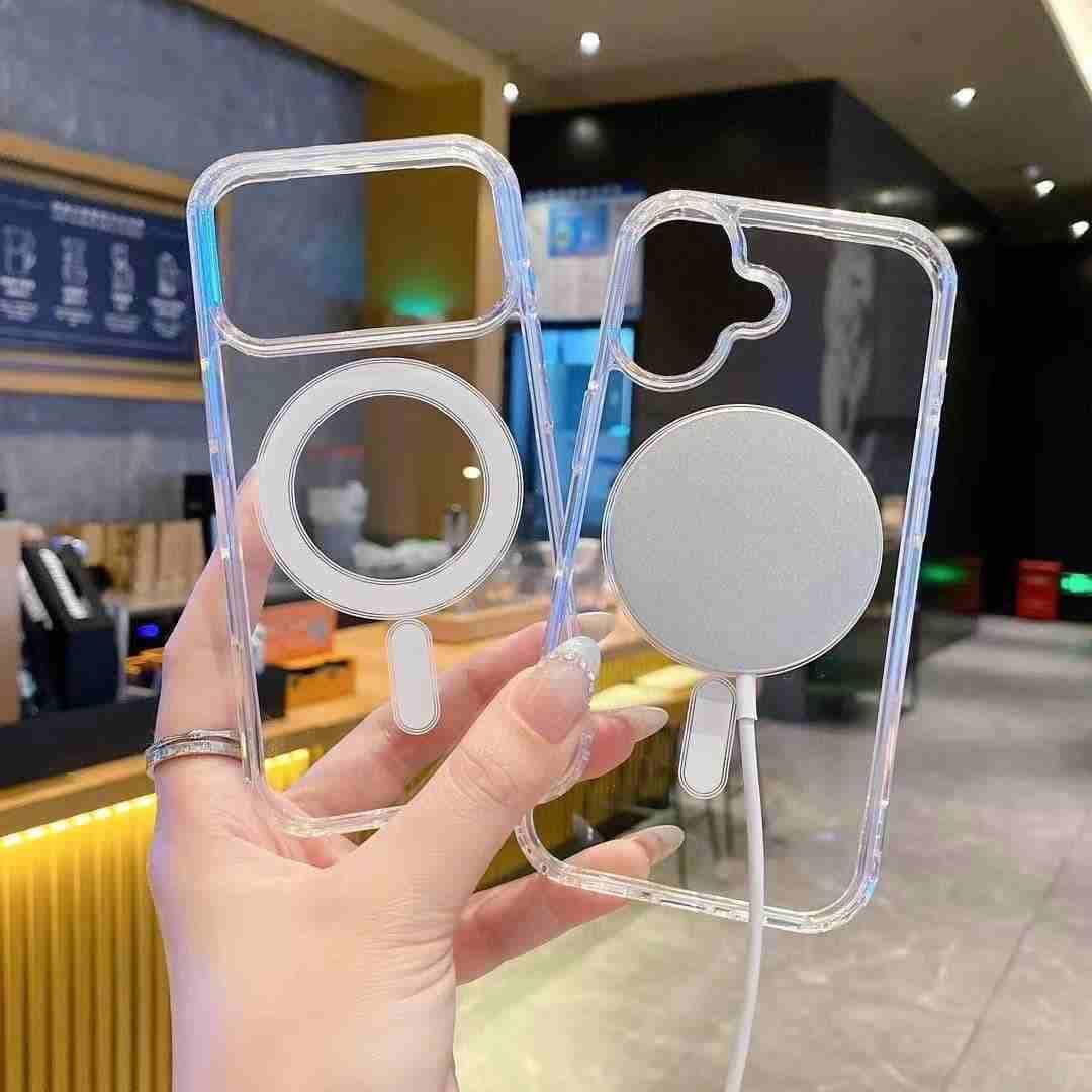 iPhone 17 Phone Case Magnetic Clear Hard PC TPU Protective Bumper Cover