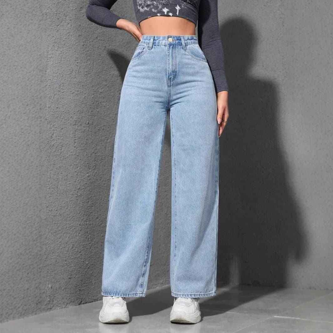 Baggy Wide Leg Straight Denim Pant