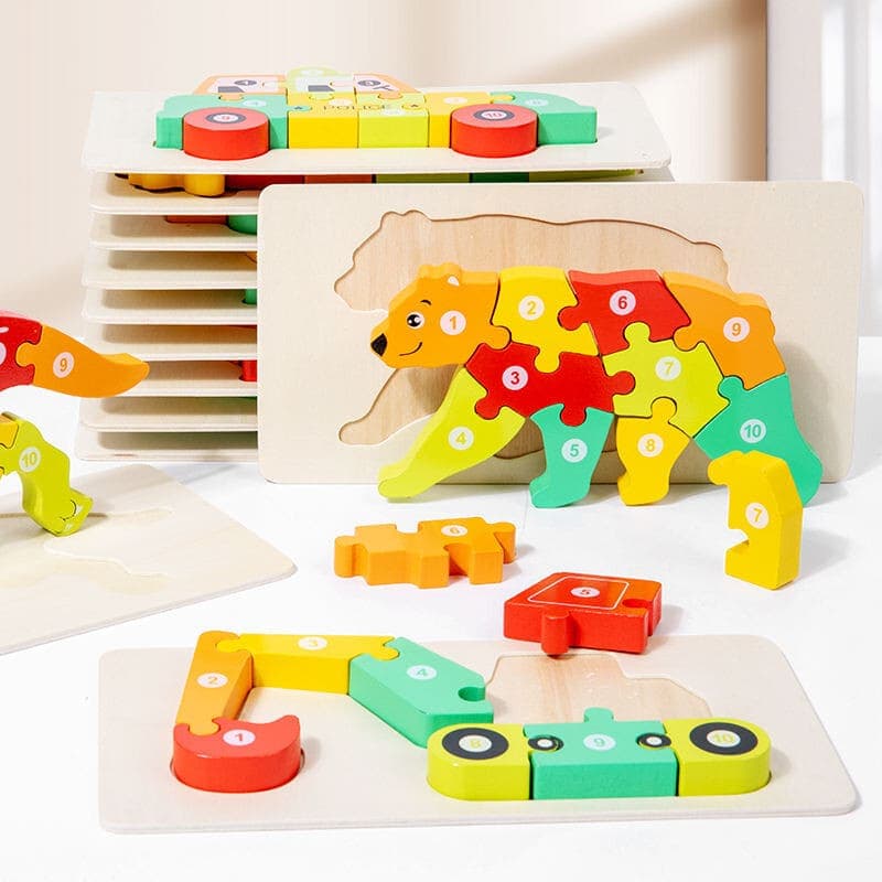 Wooden Educational Toys for Toddlers Montessori Shape Sorting Puzzle