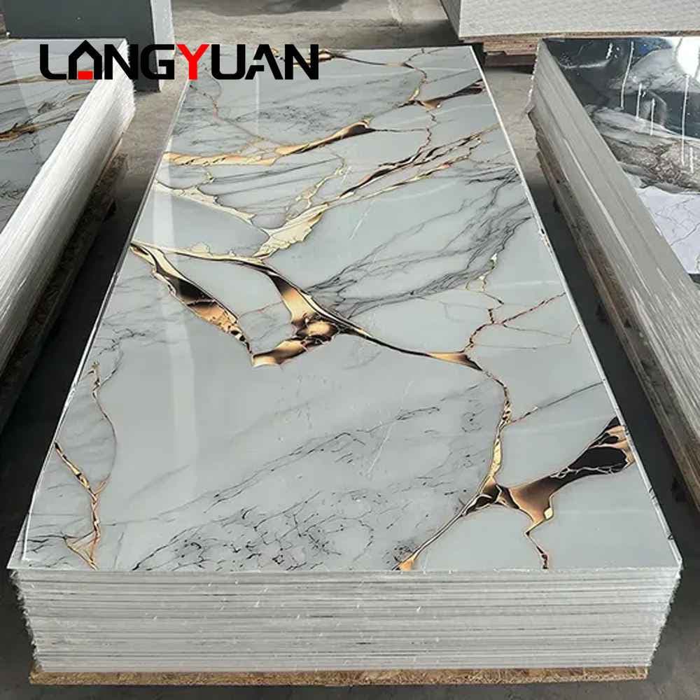Hot Sale Interior Decoration Artificial UV Marble Wall Panel & Board High Glossy