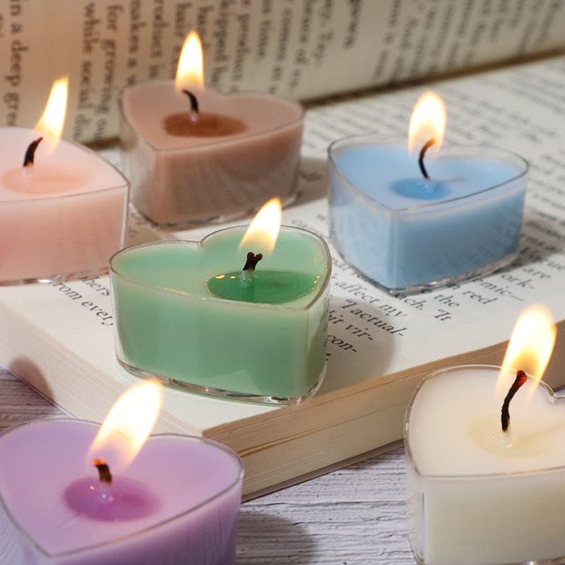 Colourful Heart Shape Tealight Candles Set New Design Soy Wax for Wedding Home Decor