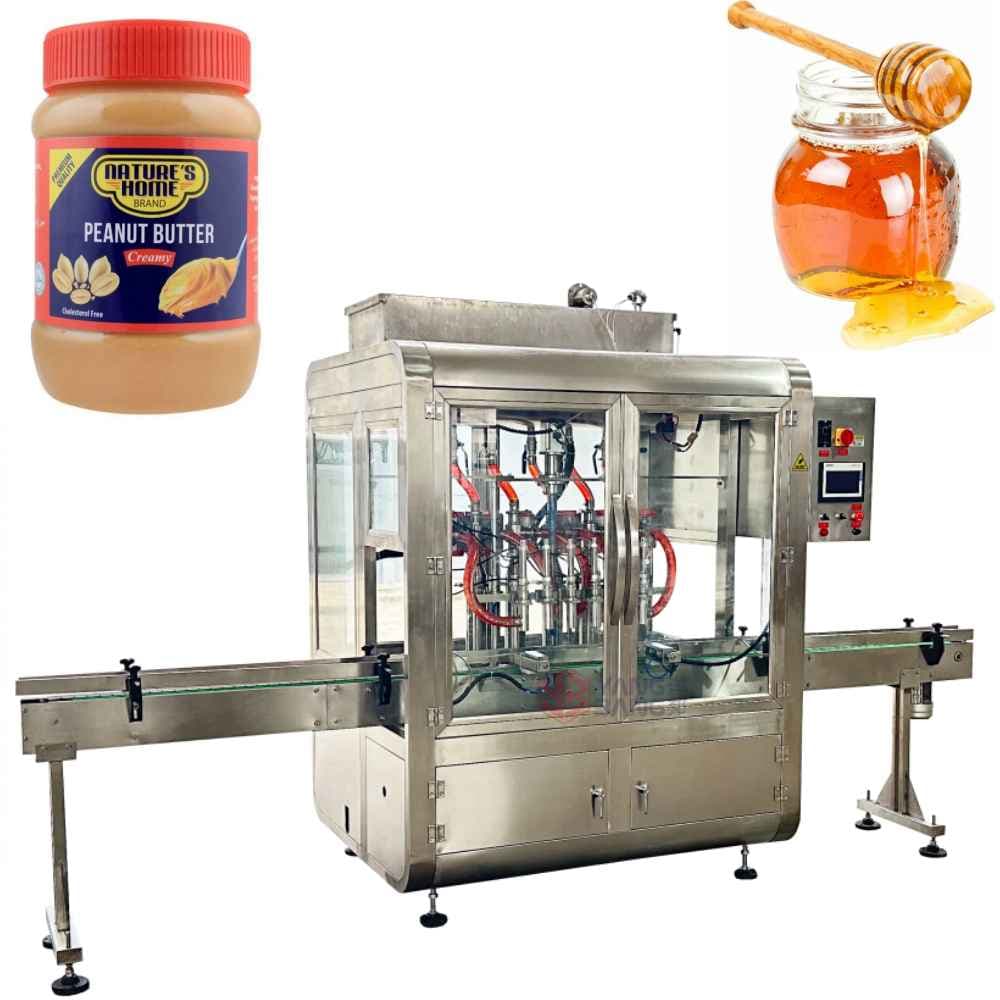 Automatic 200g 500g Honey Jar Food Peanut Butter Tomato Sauce Bottle Filling Machine
