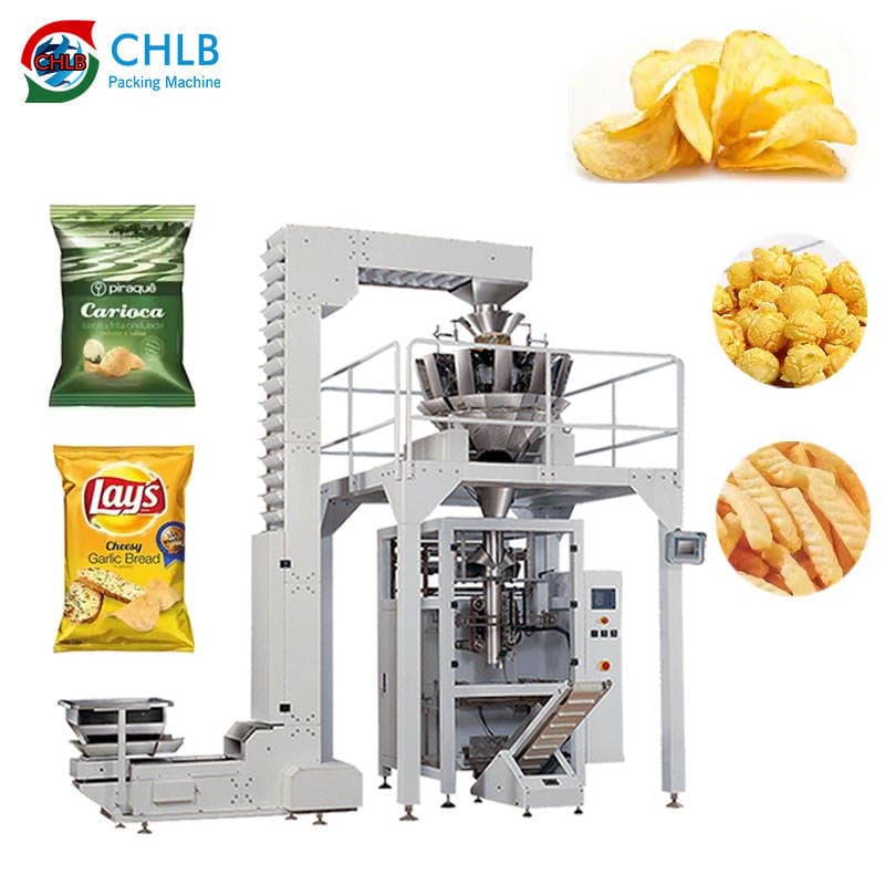 Puffed Food Potato Chips Banana Chips Packing Machine Full Auto Production Line