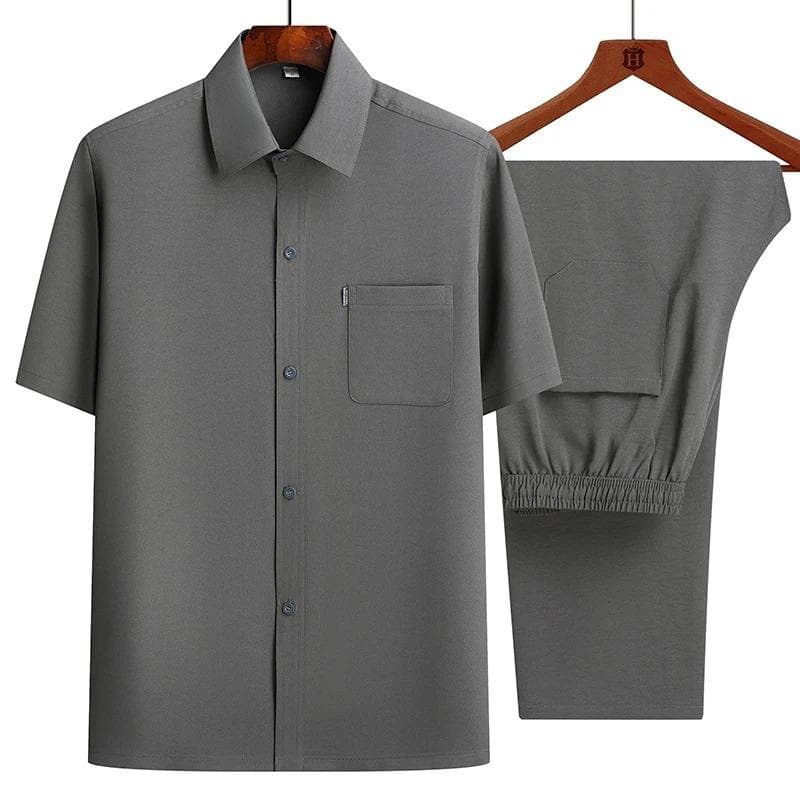 Men Polo Shirt Cotton Short Sleeve Business Casual