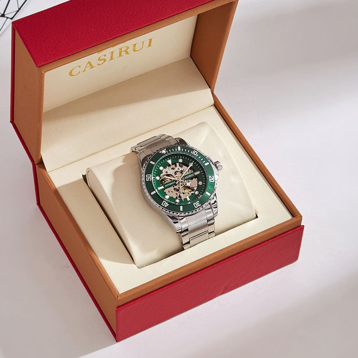 Automatic Mechanical Silver Tone Wristwatch